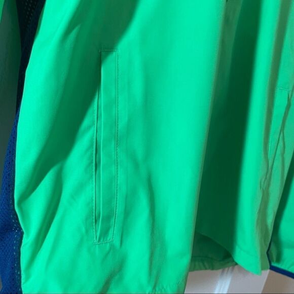 Sackpack Full Zip Jacket windbreaker neon green and blue youth large NWOT - Picture 5 of 16